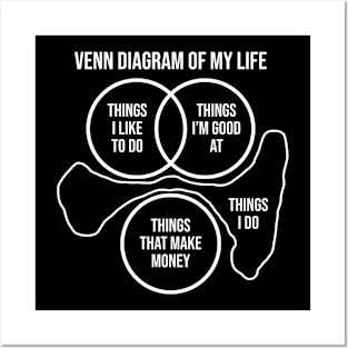 Funny Venn Diagram Of My Life Self Deprecating Humor Gift Posters and Art